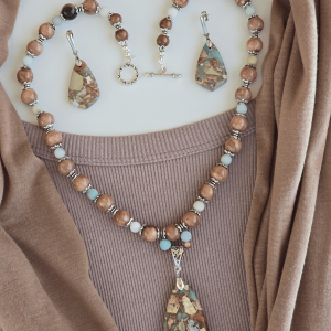Earthy Calcite & Amazonite Jewelry Set
