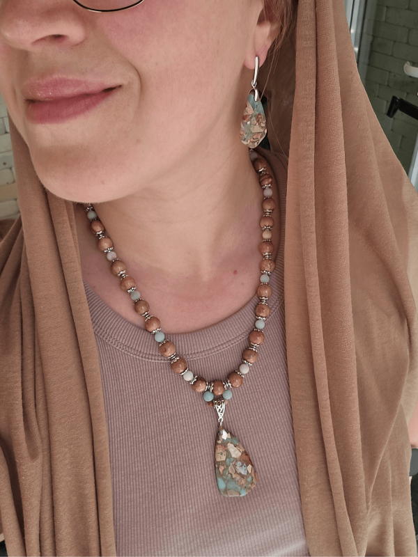 Earthy Calcite & Amazonite Jewelry Set