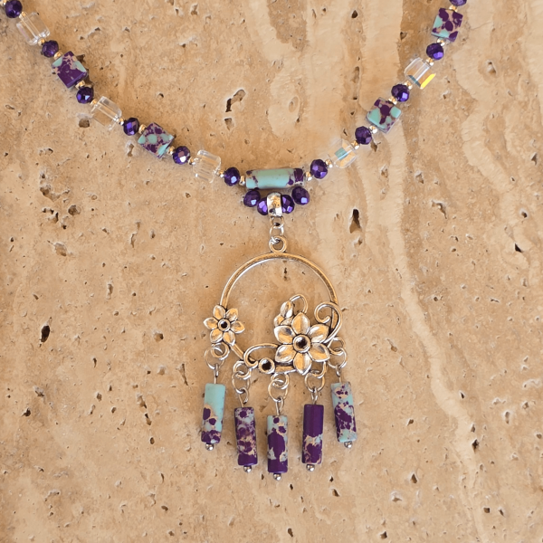 Imperial Jasper & Glass Bead Necklace Shirag