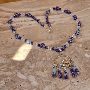 Imperial Jasper & Glass Bead Necklace Shirag