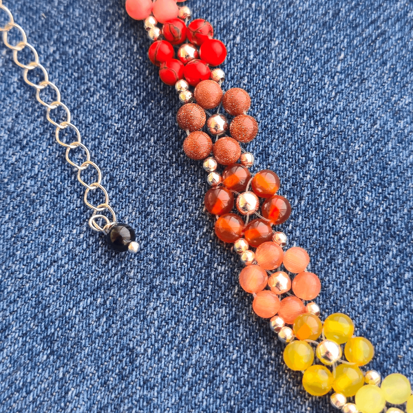 Rainbow Bloom – Natural Gemstone Flower Choker